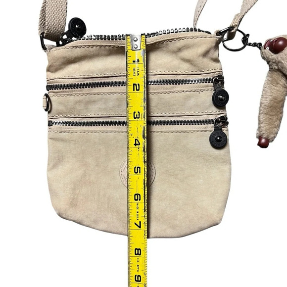 Kipling Alvar Crossbody Nylon Purse Beige Shoulderbag Bag Small With Gorilla - Picture 7 of 8